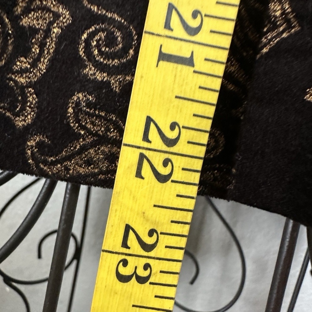 Lauren Ralph Lauren Black Gold Paisley Velvet Blazer Tailored Jacket W Sz 10 - Picture 14 of 16